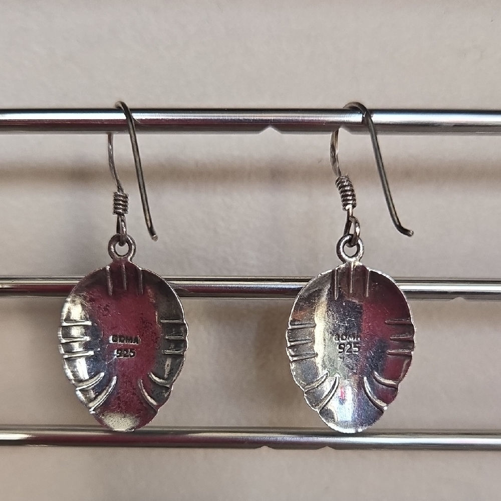 Vintage Soma 925 Sterling Silver Earrings with Turquoise Accent - Picture 2 of 5